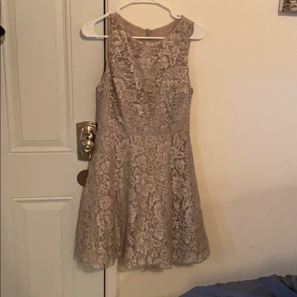 Alice and Olivia lace keyhole back. Nude, size 6.
